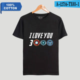 Father Day Gift Dad I Love You 3000 Tshirt 100% Cotton Awesome T-Shirts Avengers Super Hero Marvel Tees Short Sleeve Tops 4XL