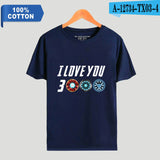 Father Day Gift Dad I Love You 3000 Tshirt 100% Cotton Awesome T-Shirts Avengers Super Hero Marvel Tees Short Sleeve Tops 4XL