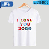 Father Day Gift Dad I Love You 3000 Tshirt 100% Cotton Awesome T-Shirts Avengers Super Hero Marvel Tees Short Sleeve Tops 4XL