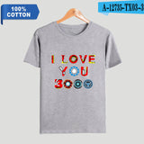 Father Day Gift Dad I Love You 3000 Tshirt 100% Cotton Awesome T-Shirts Avengers Super Hero Marvel Tees Short Sleeve Tops 4XL
