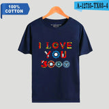Father Day Gift Dad I Love You 3000 Tshirt 100% Cotton Awesome T-Shirts Avengers Super Hero Marvel Tees Short Sleeve Tops 4XL