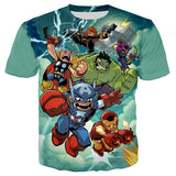 Marvel Avengers 4 kids 3d print tshirts baby boy cartoon tees ironman Spiderman cosplay child Girls t shirts Thanos Hulk tops