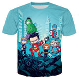 Marvel Avengers 4 kids 3d print tshirts baby boy cartoon tees ironman Spiderman cosplay child Girls t shirts Thanos Hulk tops