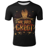 Summer Groot Harajuku Anime T-Shirt Cotton Short Sleeves Casual Male Tshirt men Marvel street fashion casual clothing