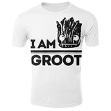 Summer Groot Harajuku Anime T-Shirt Cotton Short Sleeves Casual Male Tshirt men Marvel street fashion casual clothing