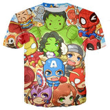 Marvel Avengers 4 kids 3d tshirts Batman Spiderman child Girls t shirts Ironman Superman Captain America cosplay baby boy tees 2