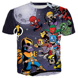 Marvel Avengers 4 kids 3d tshirts Batman Spiderman child Girls t shirts Ironman Superman Captain America cosplay baby boy tees 2