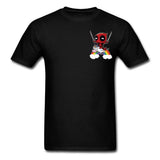 Rainbow Deadpool T-shirt Men Fitness T Shirt Cotton Black Tops Marvel Swordsman Tees Plus Size Anime Tees Hip Hop Street Tshirt