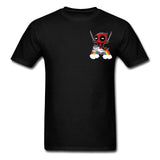 Rainbow Deadpool T-shirt Men Fitness T Shirt Cotton Black Tops Marvel Swordsman Tees Plus Size Anime Tees Hip Hop Street Tshirt