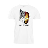 Marvel Avengers Iron man grey wolf HOUSE STARK tshirt cool design boyfriend gift friend present full cotton tshirt